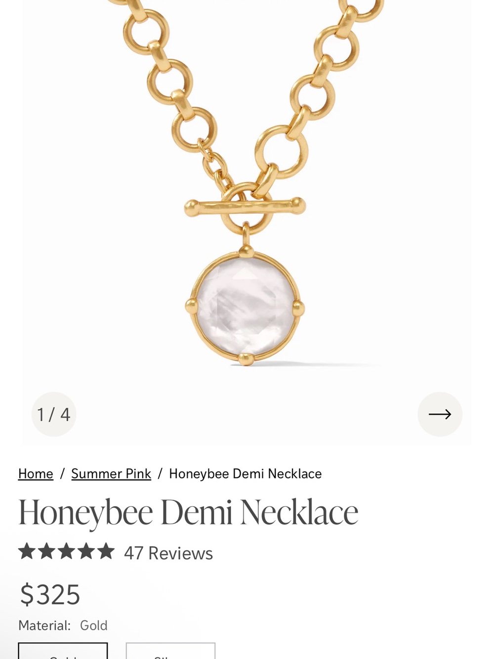 Julie Vos Honeybee Demi Necklace “Clear” - Picture 2 of 3